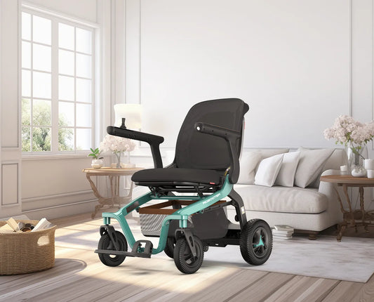 Robooter E40 - Electric Wheelchair -Two step quick manual Folding, Installation-Free, APP/Joystick Control, Powerful Dual Motor -Green, White or Black