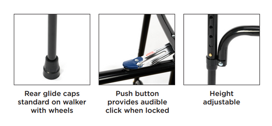 Proactive Medical | Protekt Bariatric Walker With 5" Wheels 500lb Capacity - 2ea/cs | PM1052B