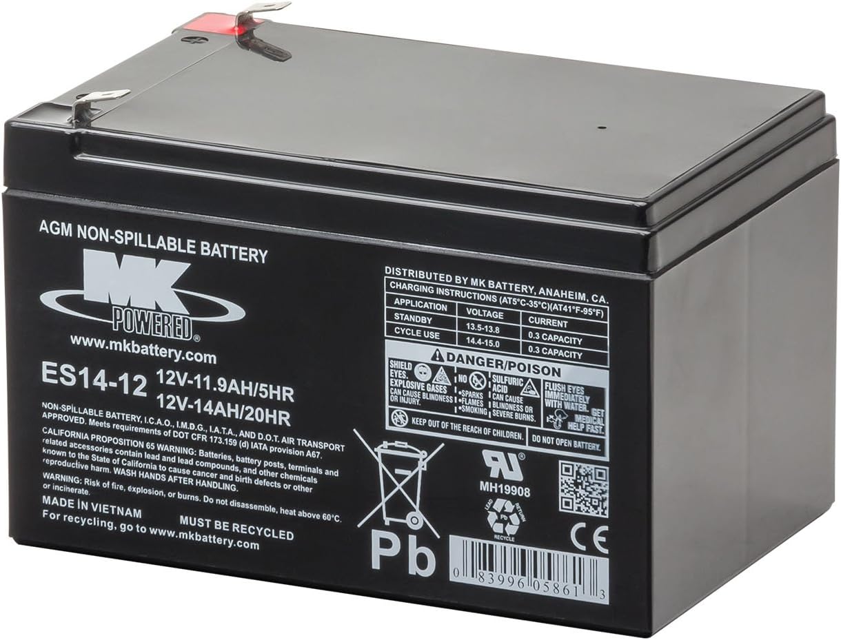MK - Battery 14v 12ah Sealed Rechargeable - ES14-12 MK - Battery 14v 12ah Sealed Rechargeable - ES14-12