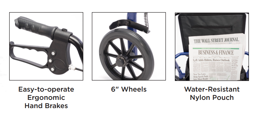 Proactive Medical | Protekt Rollator Steel Knock Down | RLADST6-KD Proactive Medical | Protekt Rollator Steel Knock Down | RLADST6-KD