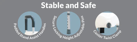 INNO | Elevated Toilet Seat with Legs with Height-Adjustable Frame of 19" - 23" | IN-RTSL INNO | Elevated Toilet Seat with Legs with Height-Adjustable Frame of 19" - 23" | IN-RTSL
