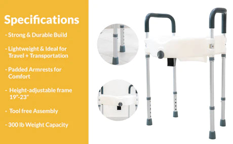 INNO | Elevated Toilet Seat with Legs with Height-Adjustable Frame of 19" - 23" | IN-RTSL INNO | Elevated Toilet Seat with Legs with Height-Adjustable Frame of 19" - 23" | IN-RTSL
