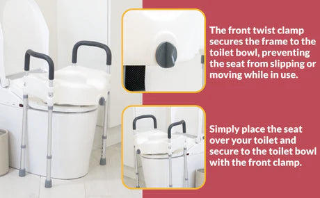INNO | Elevated Toilet Seat with Legs with Height-Adjustable Frame of 19" - 23" | IN-RTSL INNO | Elevated Toilet Seat with Legs with Height-Adjustable Frame of 19" - 23" | IN-RTSL