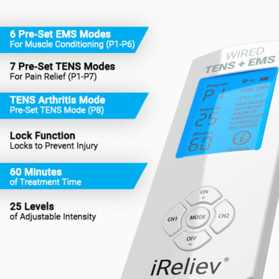 iReliev | Premium TENS + EMS Pain Relief & Recovery | ET-8080 iReliev | Premium TENS + EMS Pain Relief & Recovery | ET-8080