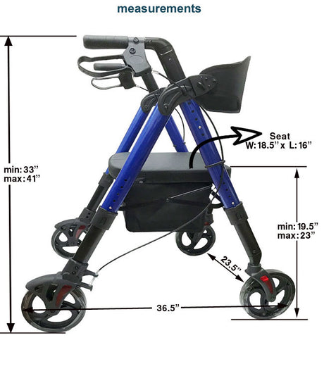 Inno Health | Aluminum Folding Bariatric Rollator with 400 lbs. Weight Capacity | MOBB-AFR026 Inno Health | Aluminum Folding Bariatric Rollator with 400 lbs. Weight Capacity | MOBB-AFR026