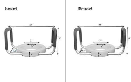 Inno Health | Locking Raised Toilet Seat with Removable Arms with 300lbs. Weight Capacity | MOBB-LRTS003 Inno Health | Locking Raised Toilet Seat with Removable Arms with 300lbs. Weight Capacity | MOBB-LRTS003