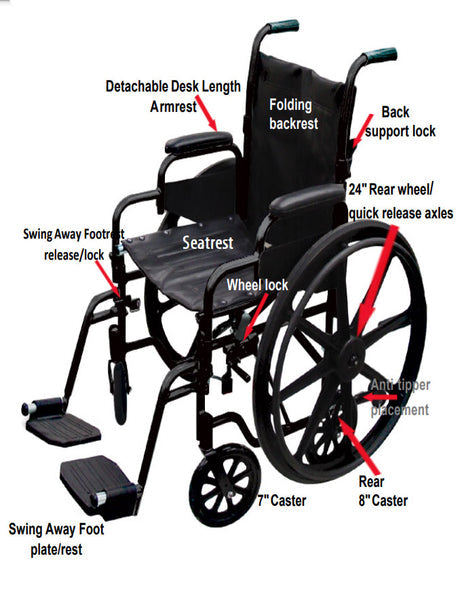 Inno Health | 18" Aluminum Wheelchair/Lightweight Transport Chair Duo | MOBB-AWLTCD Inno Health | 18" Aluminum Wheelchair/Lightweight Transport Chair Duo | MOBB-AWLTCD
