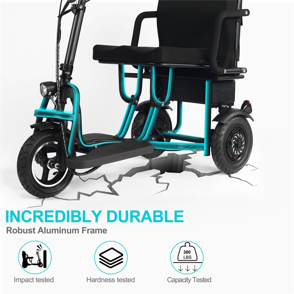 MotoTec - Folding Mobility Electric Trike 48v 700w Dual Motor Lithium Black MotoTec - Folding Mobility Electric Trike 48v 700w Dual Motor Lithium Black