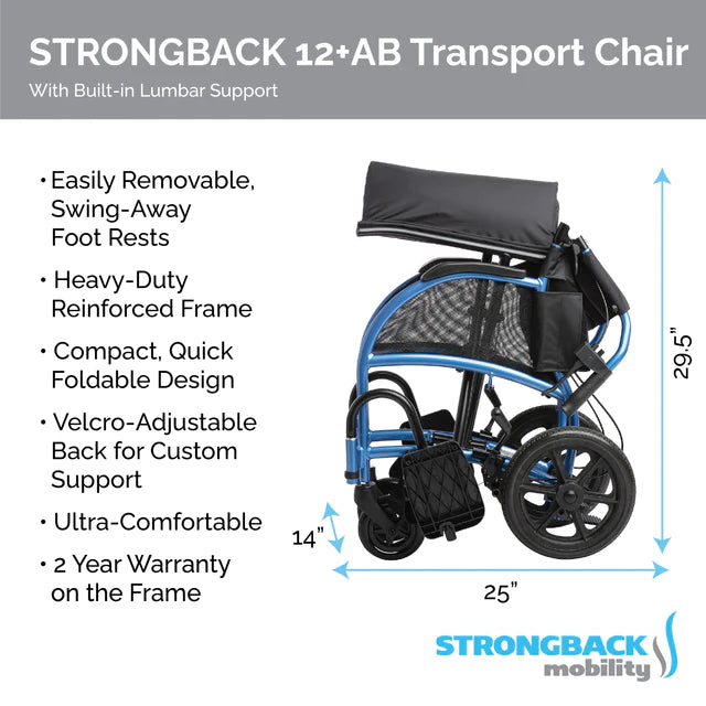 STRONGBACK Excursion : 12+AB Transport Wheelchair STRONGBACK Excursion : 12+AB Transport Wheelchair