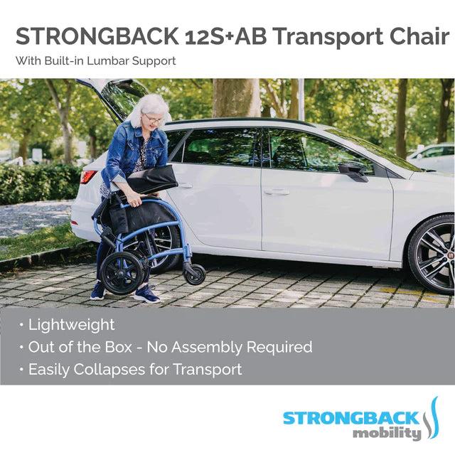 STRONGBACK Excursion Small: 12S+AB Transport Wheelchair STRONGBACK Excursion Small: 12S+AB Transport Wheelchair