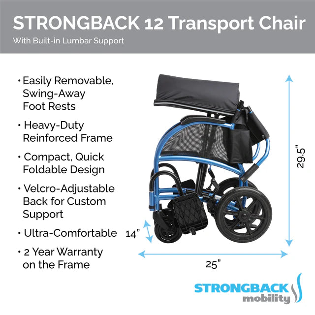 STRONGBACK Excursion : 12 Transport Wheelchair STRONGBACK Excursion : 12 Transport Wheelchair