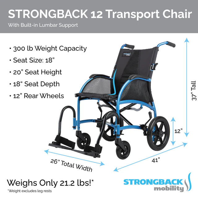 STRONGBACK Excursion : 12 Transport Wheelchair STRONGBACK Excursion : 12 Transport Wheelchair