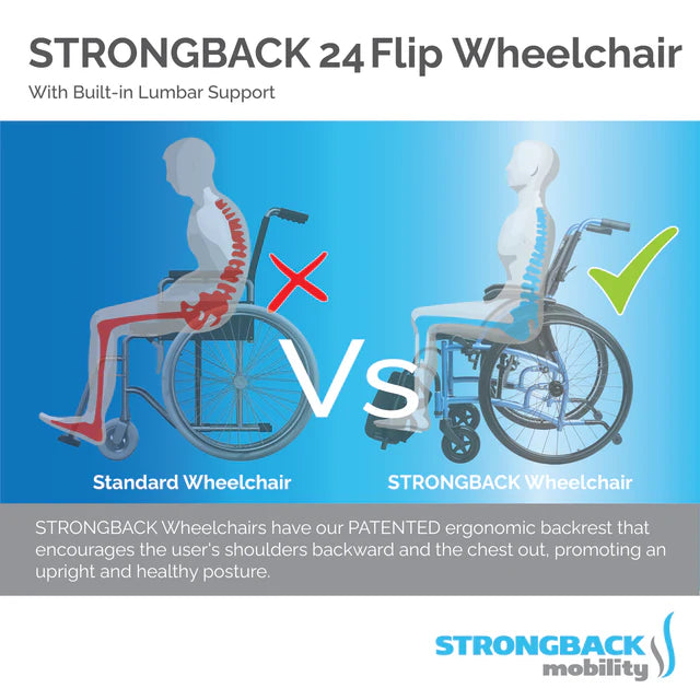STRONGBACK Comfort : 24 Flip Wheelchair STRONGBACK Comfort : 24 Flip Wheelchair