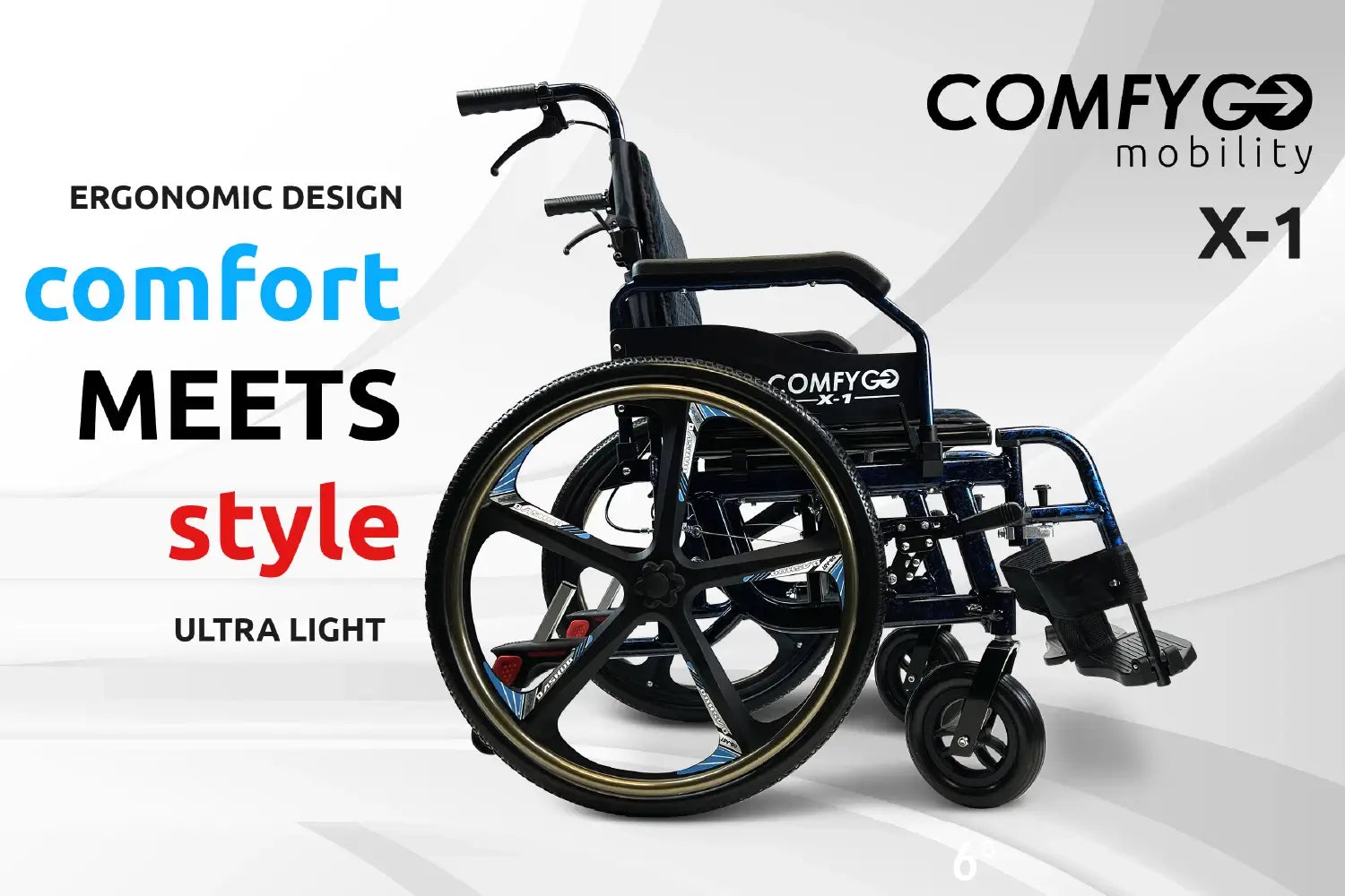 COMFYGO | X-1 ComfyGO Manual Lightweight Wheelchair (17.5″ Wide Seat) | X-1 COMFYGO | X-1 ComfyGO Manual Lightweight Wheelchair (17.5″ Wide Seat) | X-1