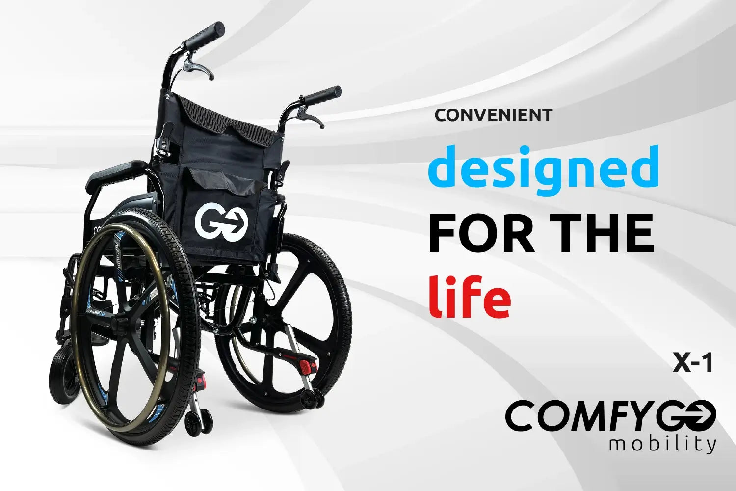 COMFYGO | X-1 ComfyGO Manual Lightweight Wheelchair (17.5″ Wide Seat) | X-1 COMFYGO | X-1 ComfyGO Manual Lightweight Wheelchair (17.5″ Wide Seat) | X-1