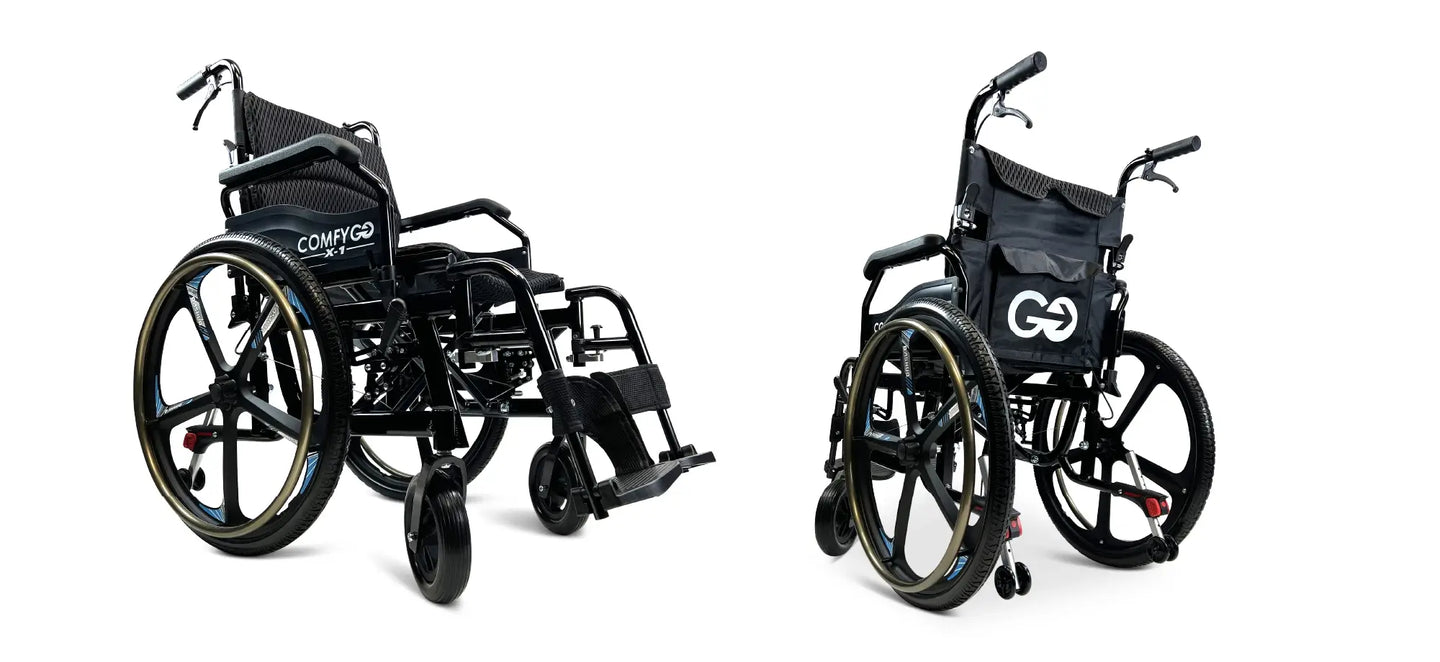 COMFYGO | X-1 ComfyGO Manual Lightweight Wheelchair (17.5″ Wide Seat) | X-1 COMFYGO | X-1 ComfyGO Manual Lightweight Wheelchair (17.5″ Wide Seat) | X-1