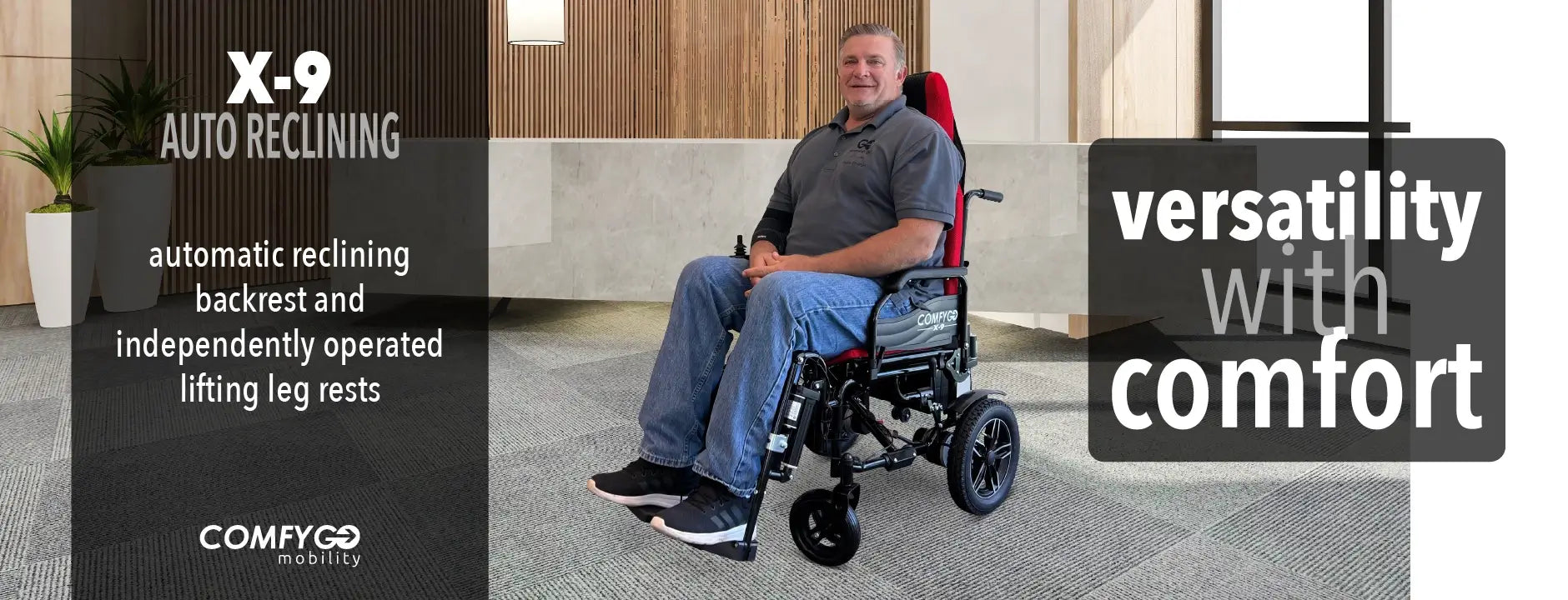 COMFYGO | X-9 Remote Controlled Electric Wheelchair, Automatic Reclining Backrest & Lifting Leg Rests | Range: Up To 17 Mile | X-9 Max COMFYGO | X-9 Remote Controlled Electric Wheelchair, Automatic Reclining Backrest & Lifting Leg Rests | Range: Up To 17 Mile | X-9 Max