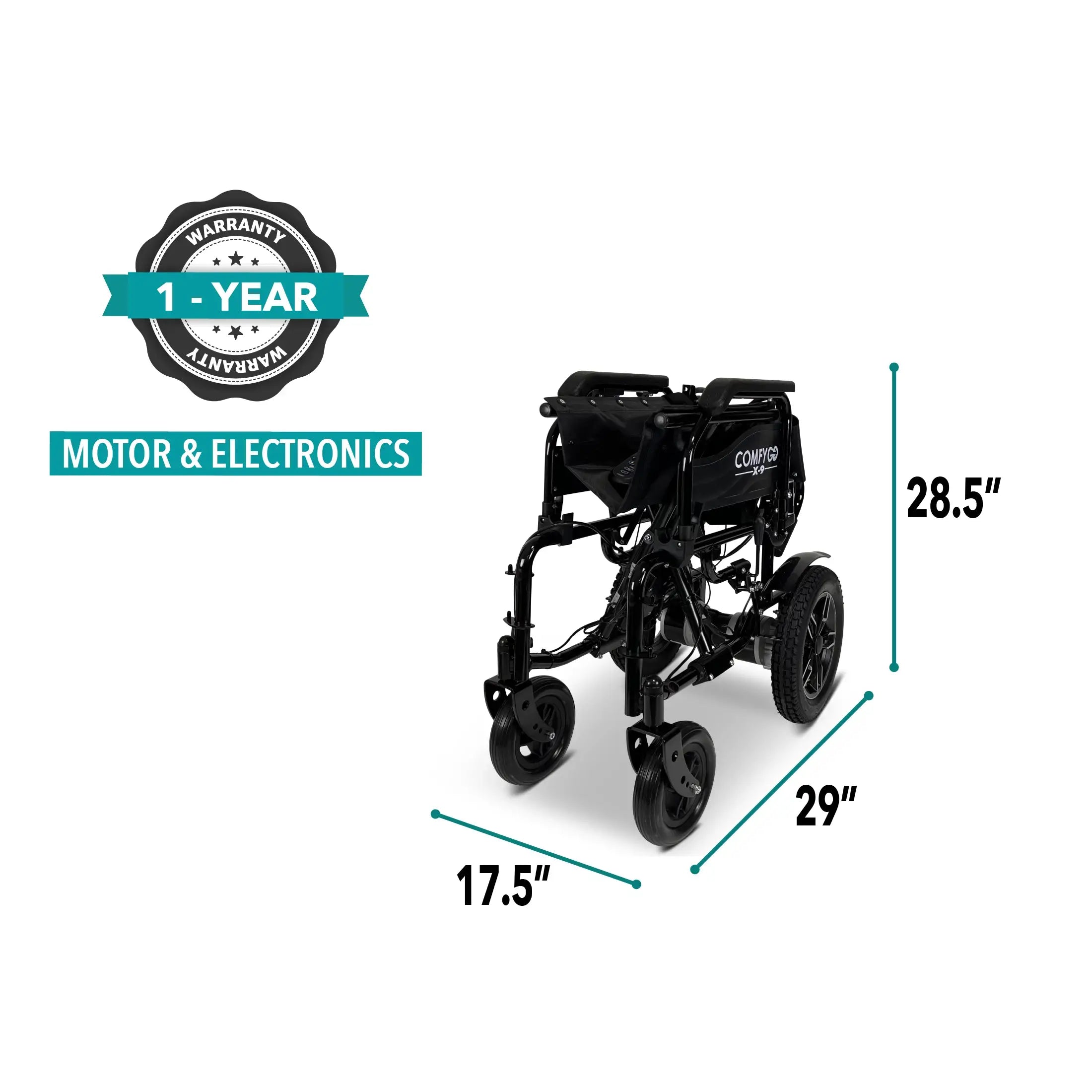 COMFYGO | X-9 Remote Controlled Electric Wheelchair, Automatic Reclining Backrest & Lifting Leg Rests | Range: Up To 17 Mile | X-9 Max COMFYGO | X-9 Remote Controlled Electric Wheelchair, Automatic Reclining Backrest & Lifting Leg Rests | Range: Up To 17 Mile | X-9 Max