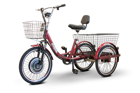 eWheels - 3 Wheels Electric Trike - 400lbs Weight Capacity - EW-29 Red