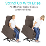 Vive Health - Oversized Lift Chair with 5 Massage Modes, Quiet & Smooth Operation, Classic Brown - 300 lbs. Weight Capacity