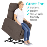 Vive Health - Oversized Lift Chair with 5 Massage Modes, Quiet & Smooth Operation, Classic Brown - 300 lbs. Weight Capacity