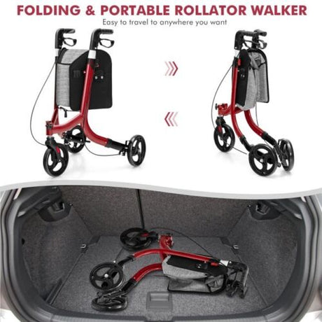 Inno Health | 3 Wheel Aluminum Rollator Euro Style with Weight Capacity of 300lbs | INDLX3W Inno Health | 3 Wheel Aluminum Rollator Euro Style with Weight Capacity of 300lbs | INDLX3W