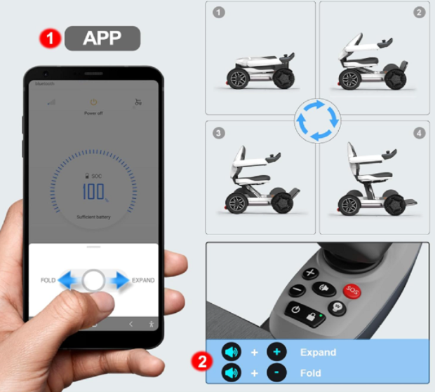 Robooter X40 - Electric Wheelchair -Automatic Folding, Installation-Free, APP/Joystick Control, Powerful Dual Motor -White Robooter X40 - Electric Wheelchair -Automatic Folding, Installation-Free, APP/Joystick Control, Powerful Dual Motor -White
