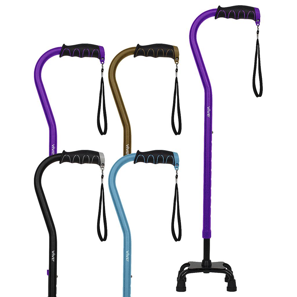 Vive Health - Quad Cane, Supports up to 250lbs