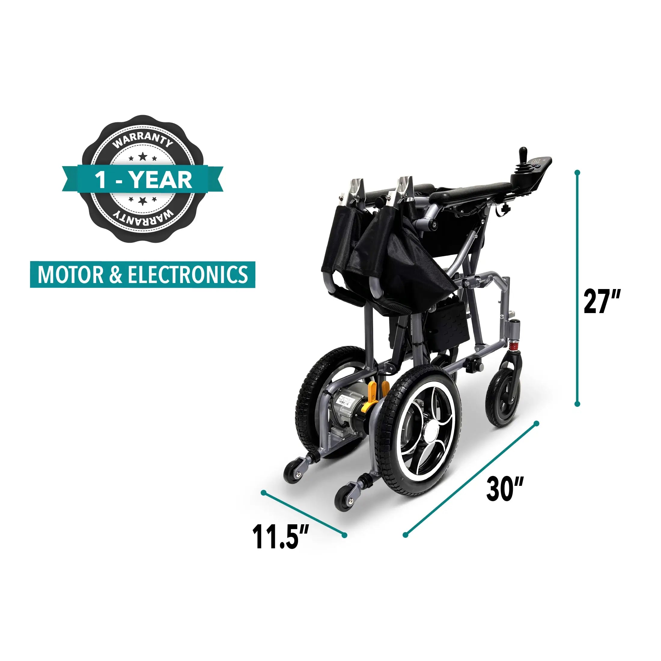 COMFYGO | X-7 Lightweight Foldable Electric Wheelchair for Travel with Remote Control | Up To 19 Miles (Dual 7.5AH Battery) | X-7 Max