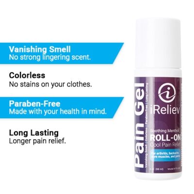 iReliev Pain Relief Gel, Roll-on Topical, 3 oz. | TO-3RO