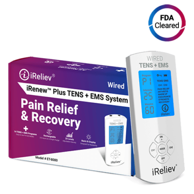 iReliev | Premium TENS + EMS Pain Relief & Recovery | ET-8080