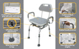 Inno Health | 16.5" x 13.5 Swivel Shower Chair with 300 lbs. Weight Capacity | INSWVL1