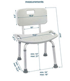 Inno Health | Bath Chair with Back Rest with 300lbs. Weight Capacity | MOBB-BCBR008