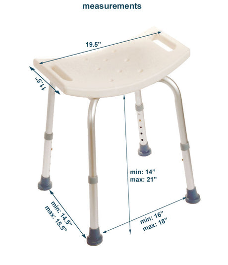 Inno Health | Bath Chair without Back, with 300lbs. Weight Capacity | MOBB-BCWB010