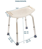 Inno Health | Bath Chair without Back, with 300lbs. Weight Capacity | MOBB-BCWB010