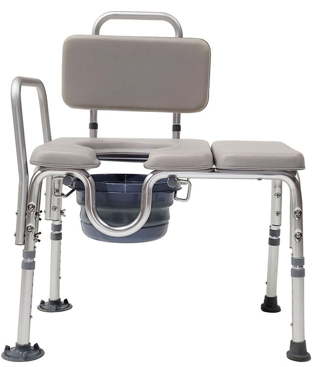 Inno Health | Padded Transfer Commode Chair with 300lbs. Weight Capacity | MOBB-PTCC001