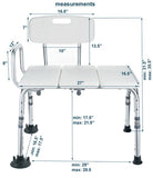 Inno Health | Transfer Bath Bench with Back, with 300lbs. Weight Capacity | MOBB-TBBB011