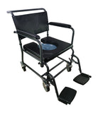 Inno Health | Padded Steel Commode Chair with Wheels II with 350lbs. Weight Capacity | MOBB-PSCC002