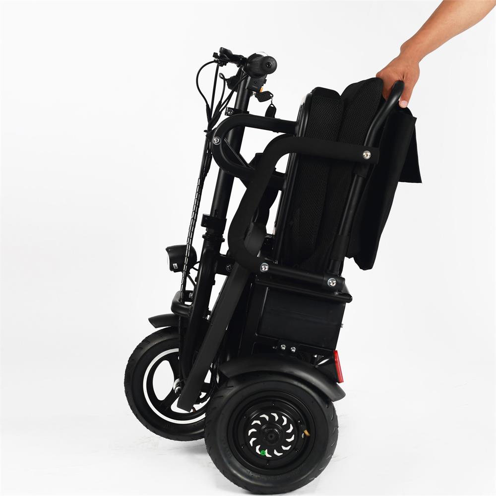 MotoTec - Folding Mobility Electric Trike 48v 700w Dual Motor Lithium Black