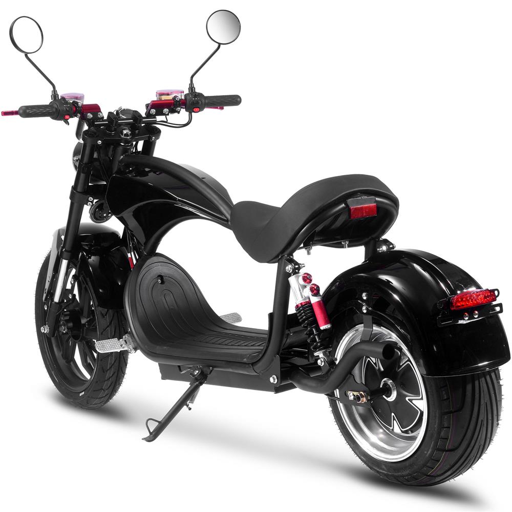 MotoTec - Raven 60v 30ah 2500w Lithium Electric Scooter Black