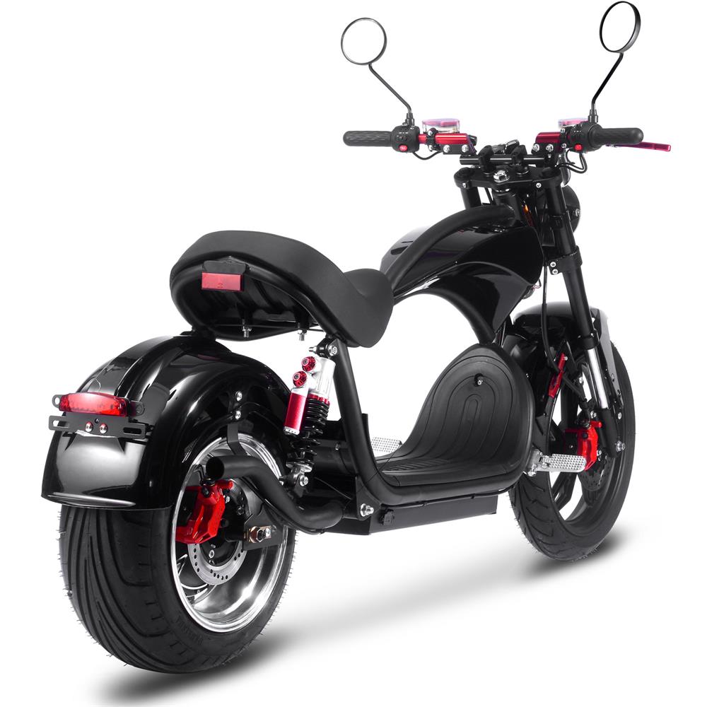 MotoTec - Raven 60v 30ah 2500w Lithium Electric Scooter Black