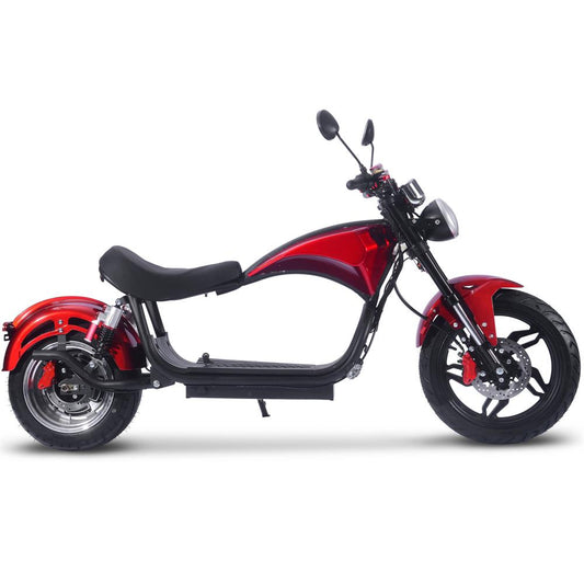 MotoTec - Raven 60v 30ah 2500w Lithium Electric Scooter Red