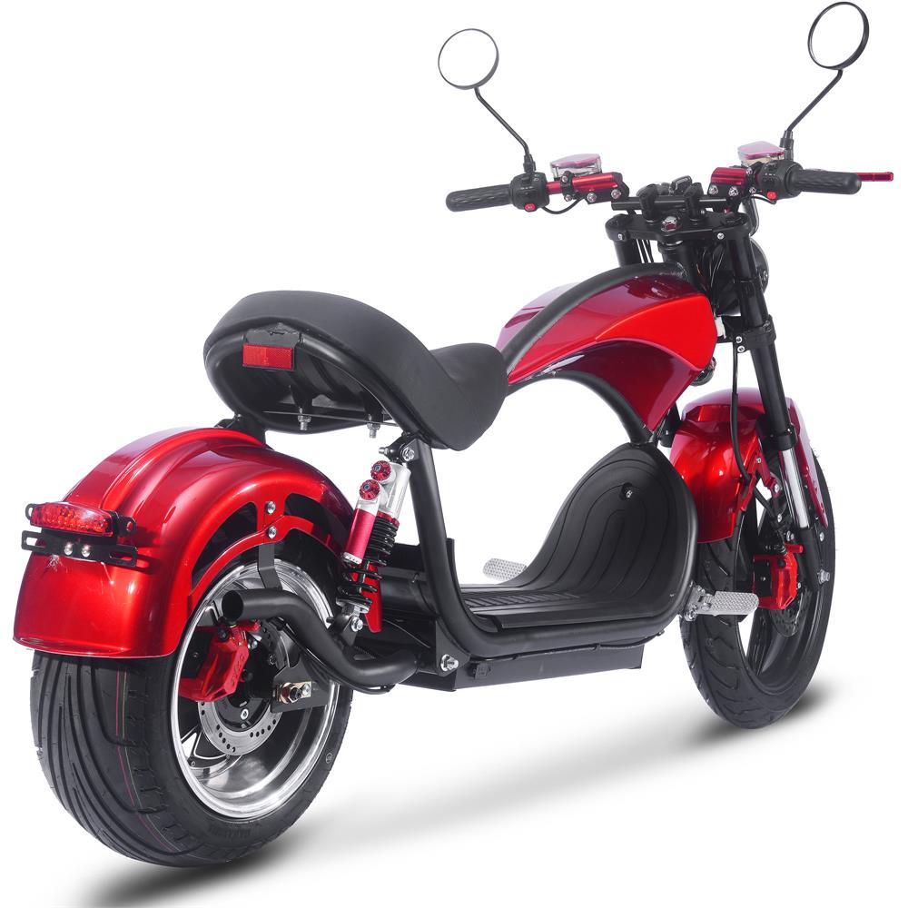 MotoTec - Raven 60v 30ah 2500w Lithium Electric Scooter Red