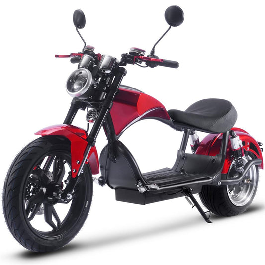 MotoTec - Raven 60v 30ah 2500w Lithium Electric Scooter Red