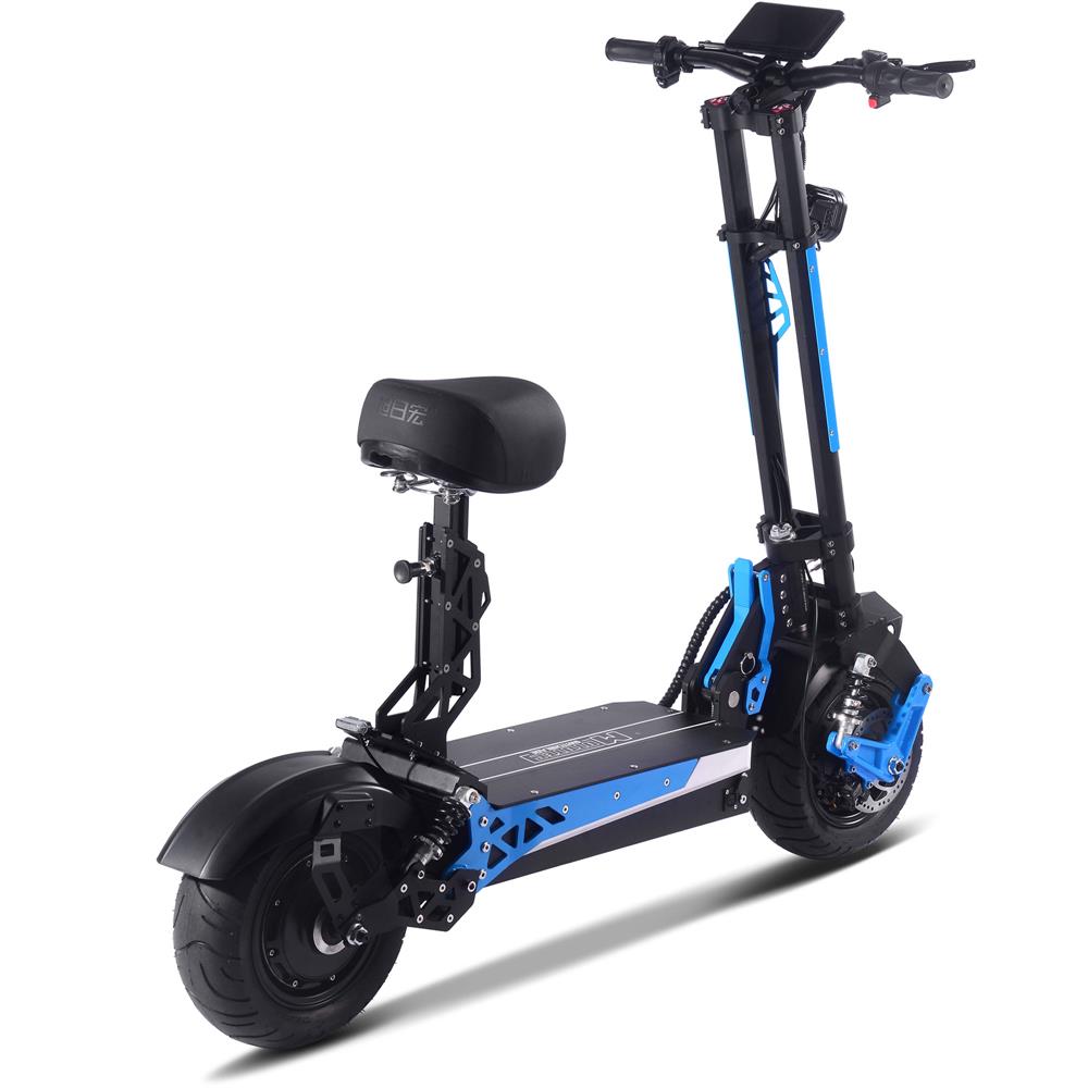 MotoTec - Switchblade 60v 4000w Lithium Electric Scooter Blue