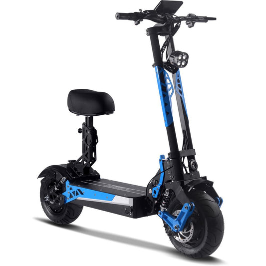 MotoTec - Switchblade 60v 4000w Lithium Electric Scooter Blue