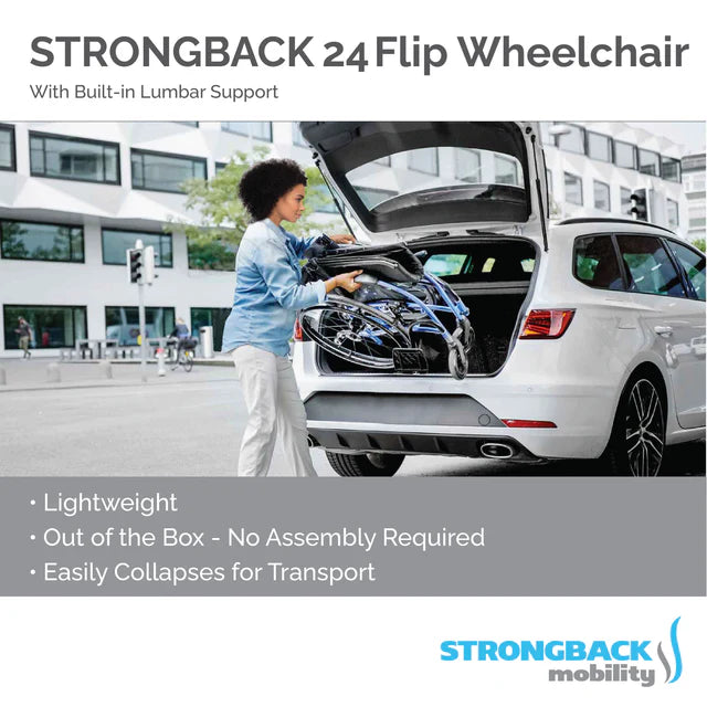 STRONGBACK Comfort : 24 Flip Wheelchair