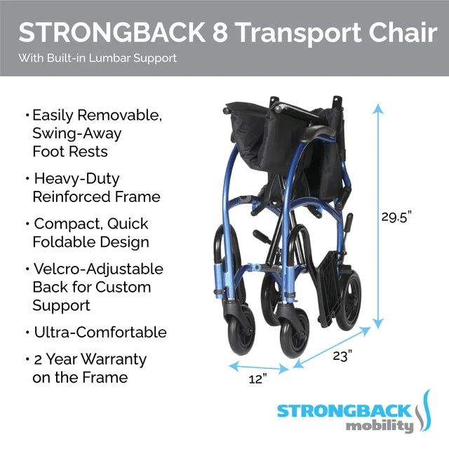 STRONGBACK Excursion : 8 Transport Wheelchair