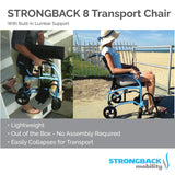 STRONGBACK Excursion : 8 Transport Wheelchair