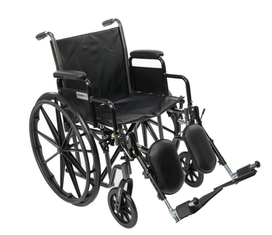 Proactive Medical | Chariot II K2 Wheelchair w/ Removable Full Arms w/ Elevating Leg Rests | WCKFAELR